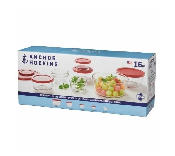 Anchor Hocking 16-Piece Food Sorage Set (Cherry)