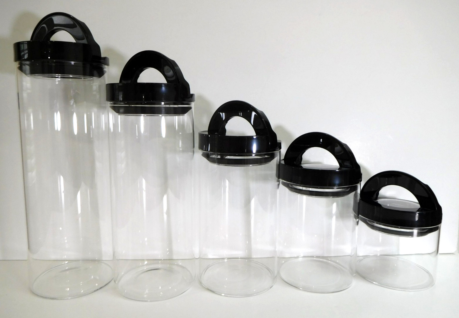 “GLASS” OXO GOOD GRIPS 1.6 qt / 1.5 FLIPLOCK CANISTER storage jar container (#4)