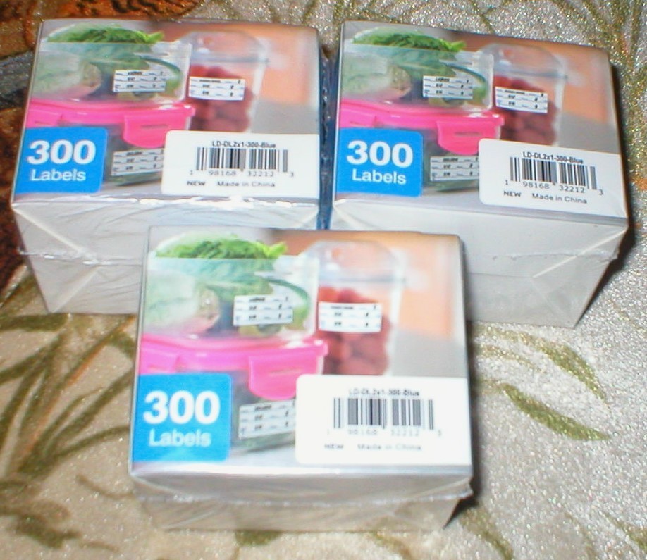 MULTI-PURPOSE DISSOLVABLE FOOD LABELS 2″ X 1″ BLUE LOT OF 3 BOXES SOLD AS IS