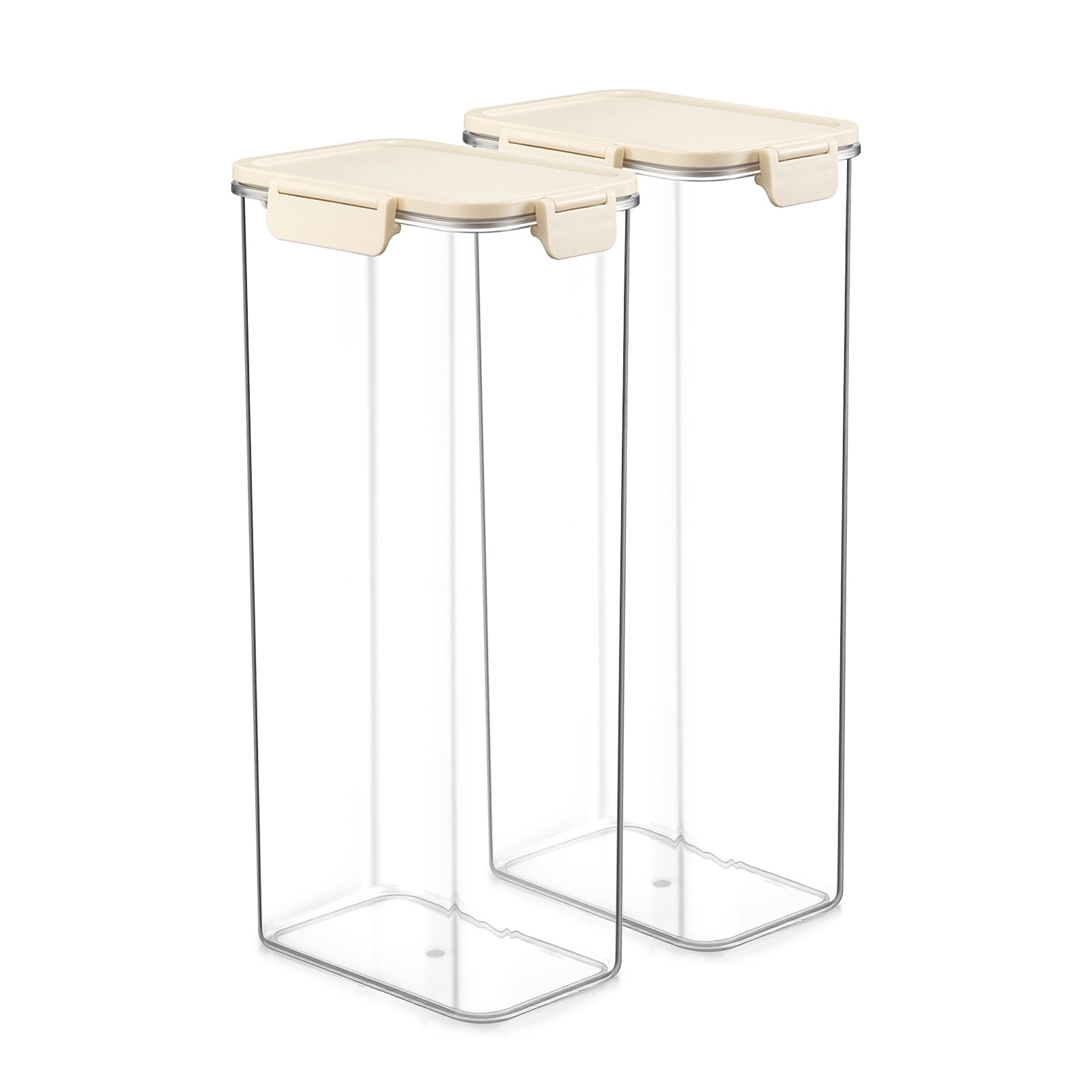 2-Pack Clear Extra Tall Rectangle Food Storage Containers with Lids, Stackable