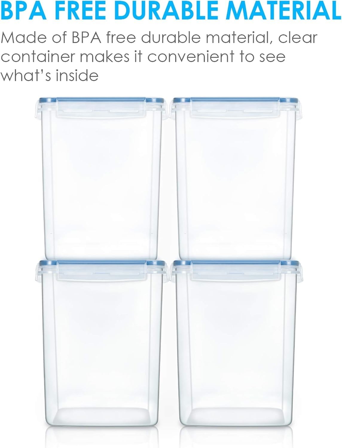 4Pc Large Food Storage Container 176Oz, BPA Free for Flour, Sugar, Baking Supply