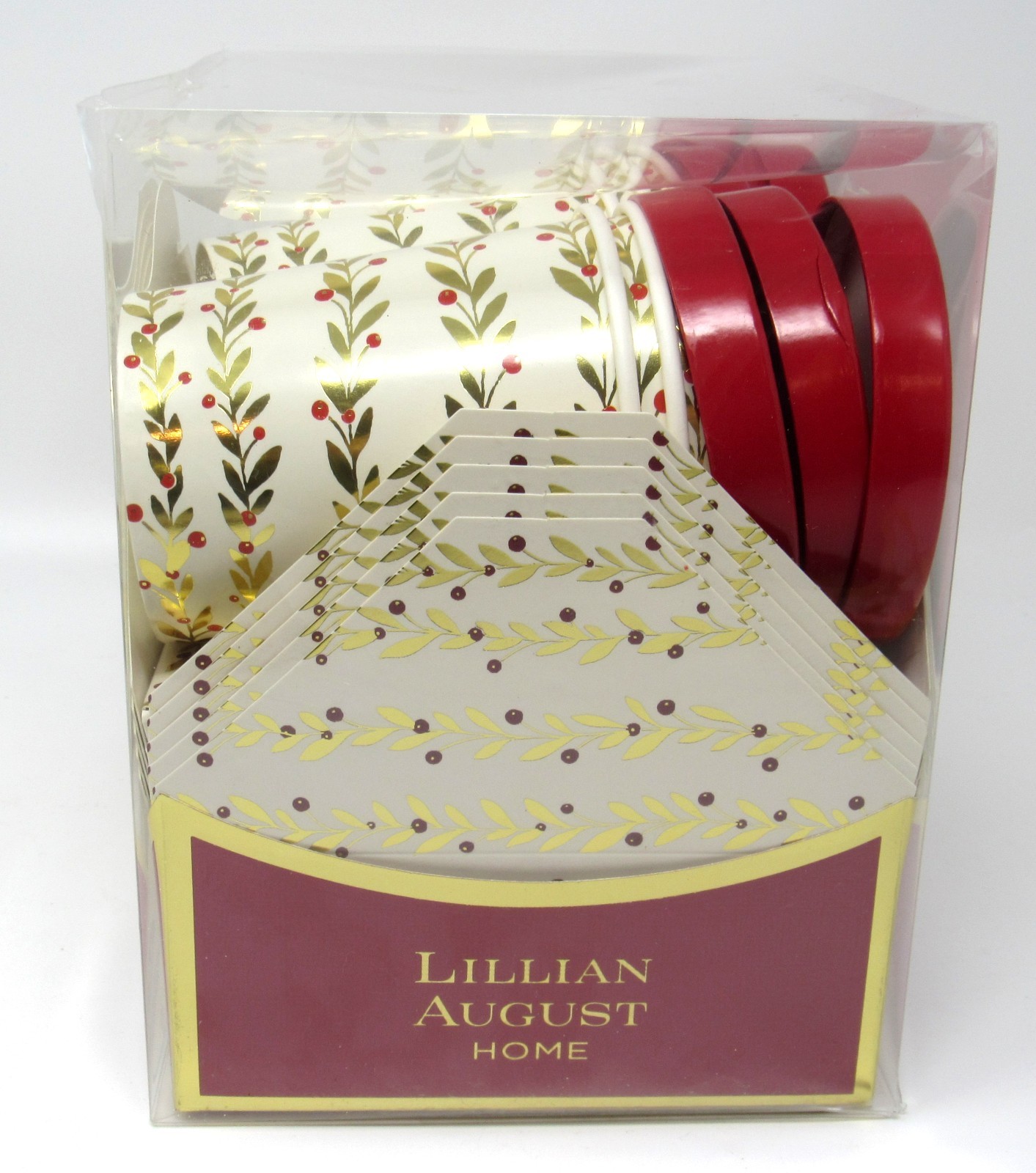 Lillian August Home 6 To-Go Boxes plus 6 To-Go Soup Cups Christmas Food Storage