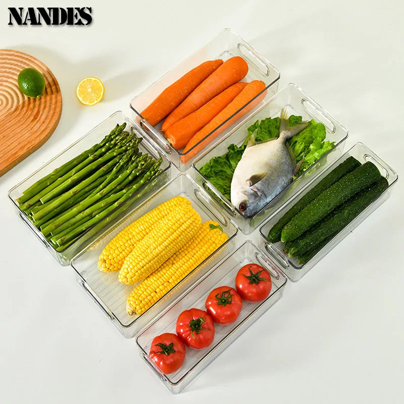 Refrigerator Organizer Bins Set Clear Stackable Fridge Storage Containers