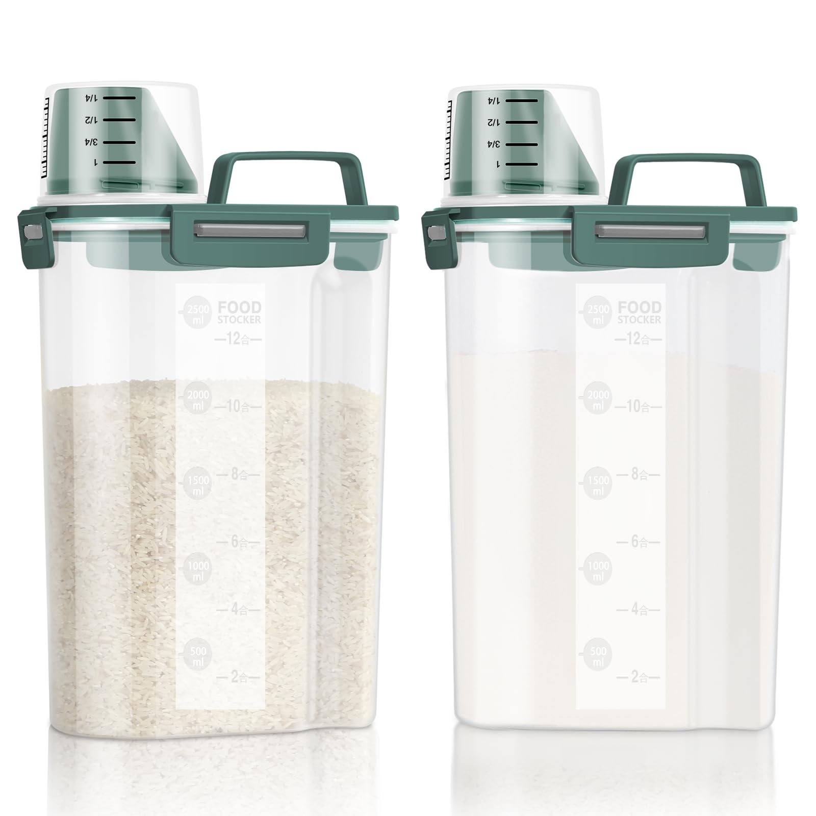 Airtight Rice Storage Container, 3.28Qt Cereal Dry Food Flour and Sugar Bin, …
