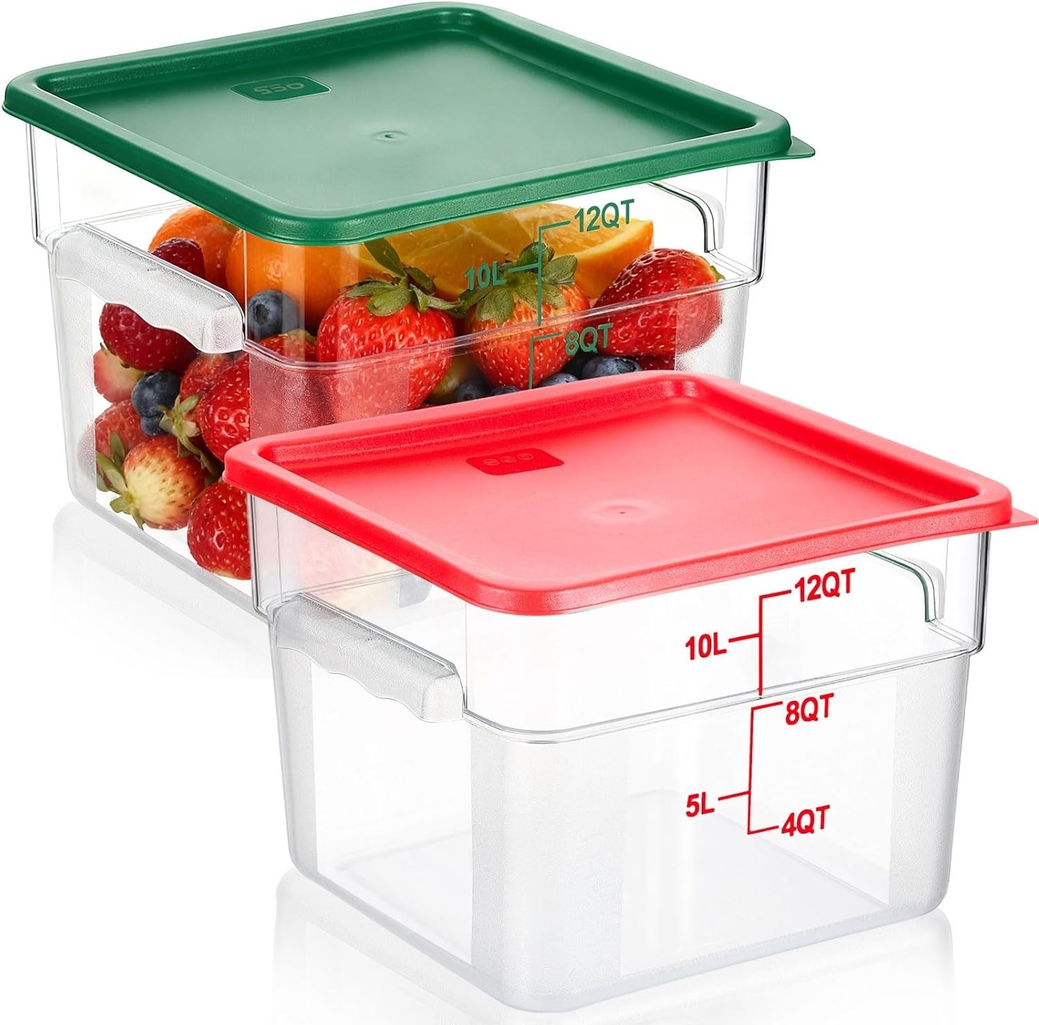 2 Pieces Square Food Storage Containers Polycarbonate Clear food Container W/