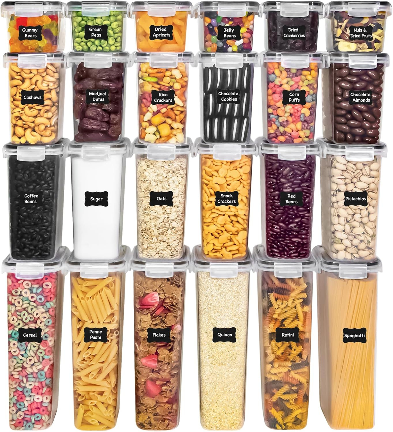 Freshware Kitchen Storage Containers with Lids, 48 PCS Airtight Food Storage Con
