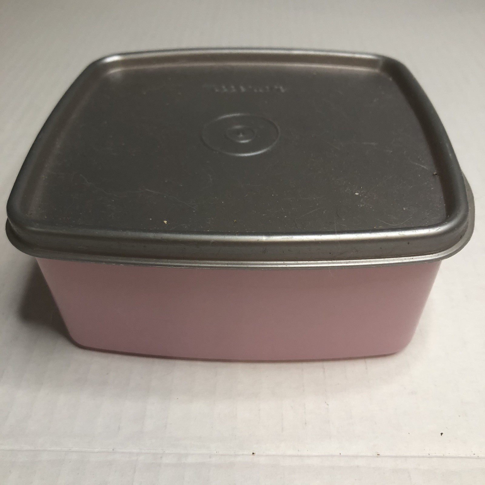 Tupperware Square Freezer Snack Sandwich Container Grey Pink