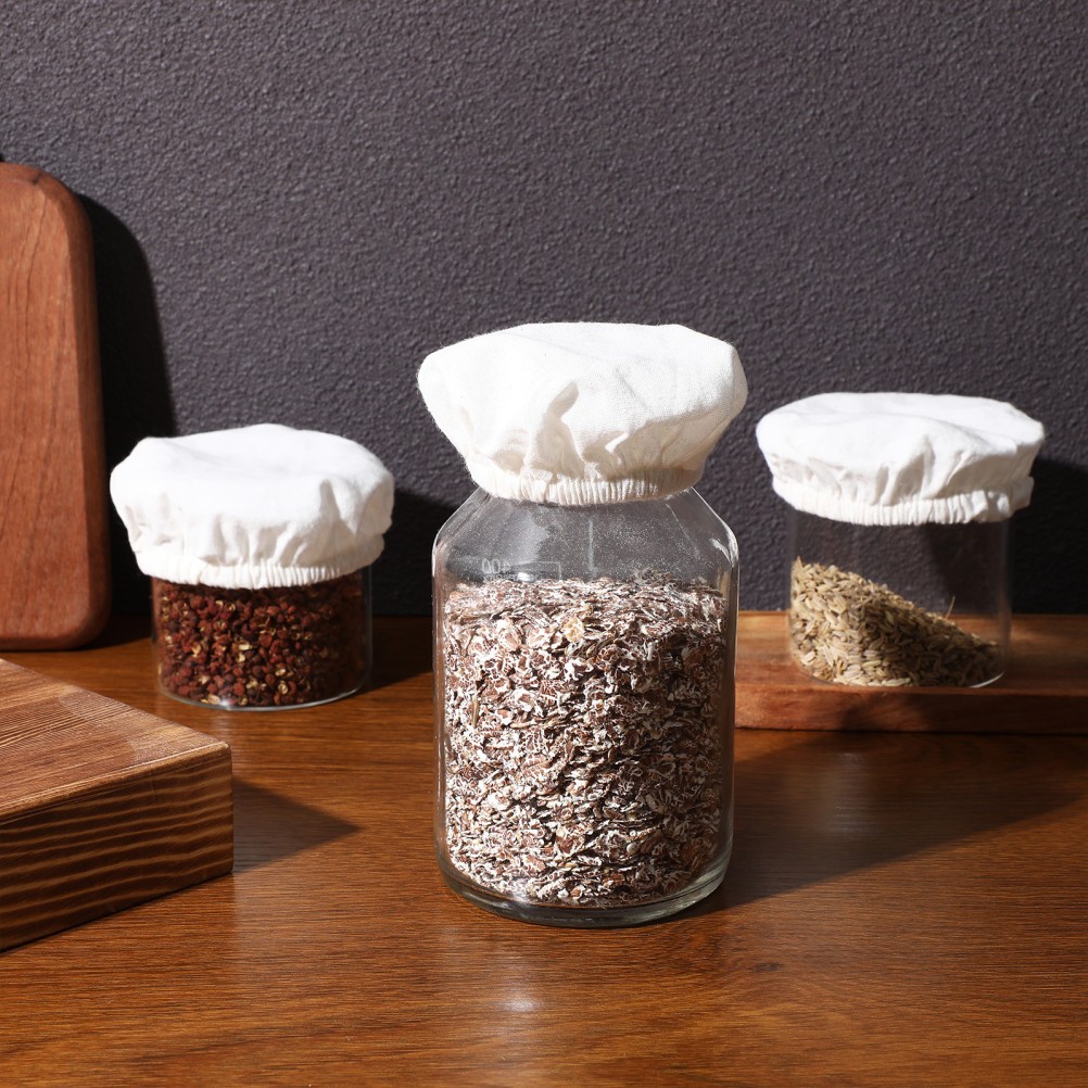 5 Pcs Cloth Covers for Sourdough Starter Jar Cotton Fabric Lid Fermenting Covers