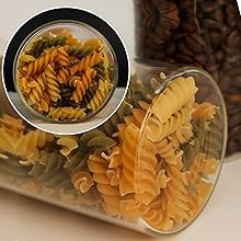Glass Storage Jar With Airtight Seal wooden, Lid, 25 Ounce Set of 2, 750ml
