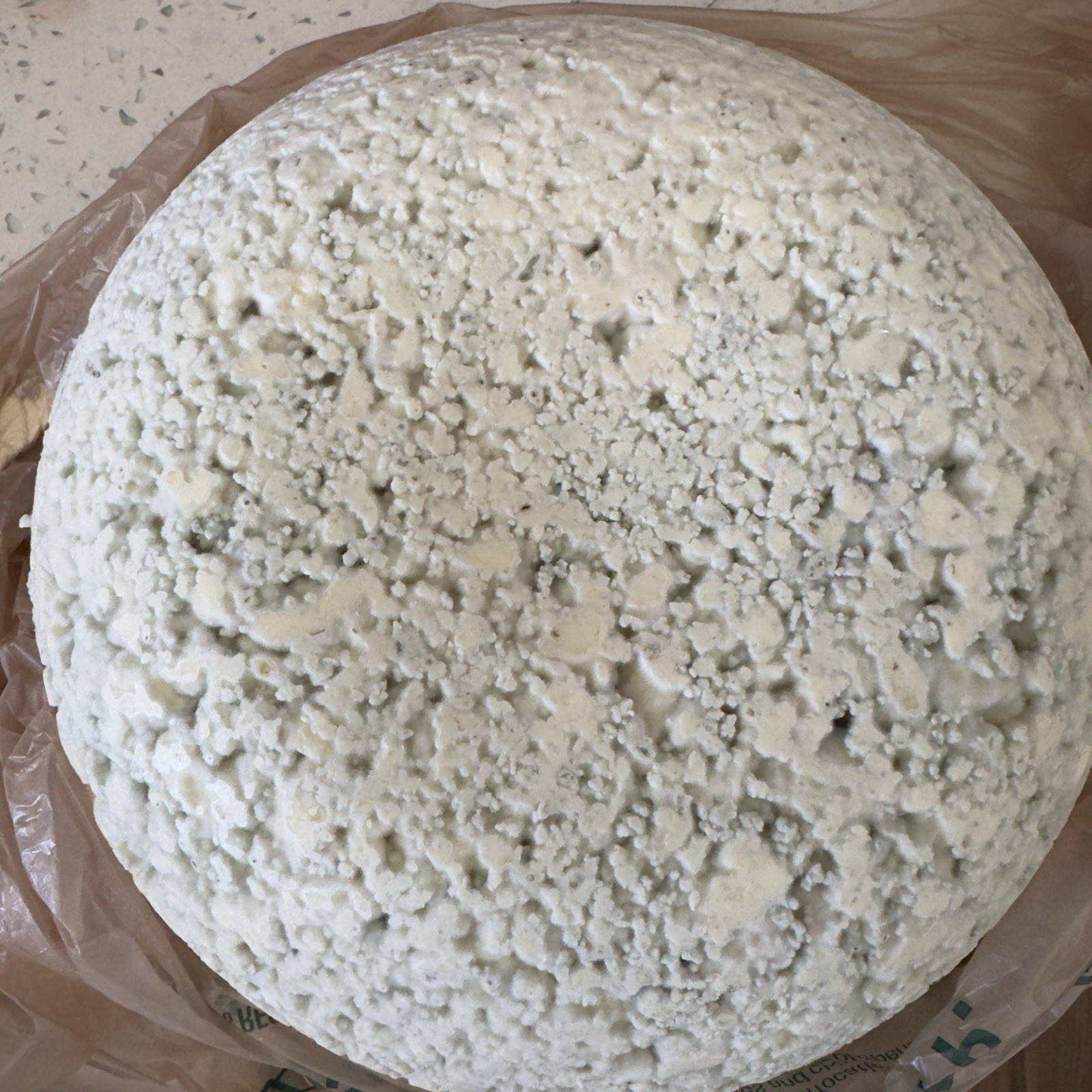 Textured White Round Ball aged Bleu Cheese