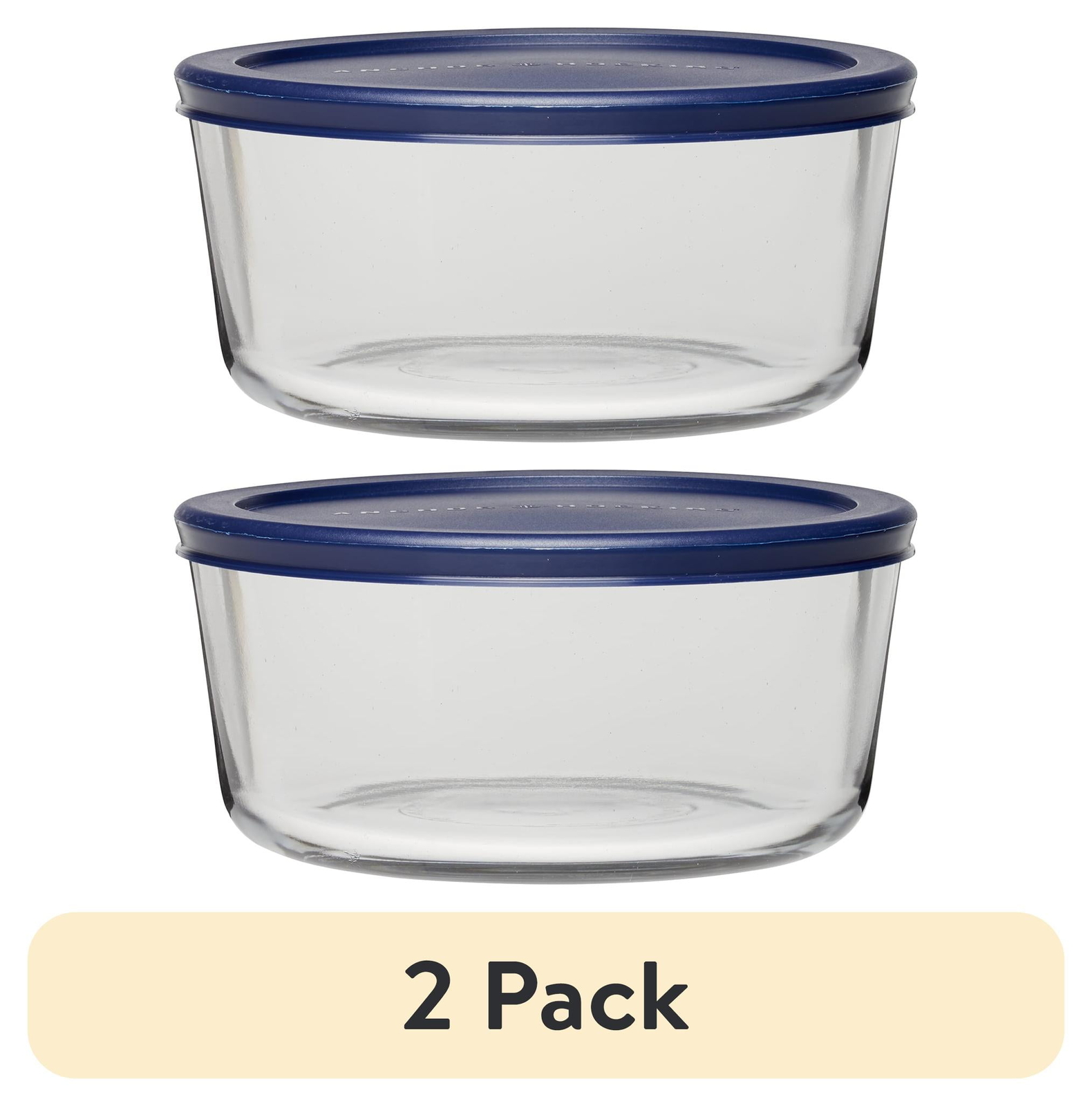 Glass Food Storage Container with Lid, 7 Cup Round