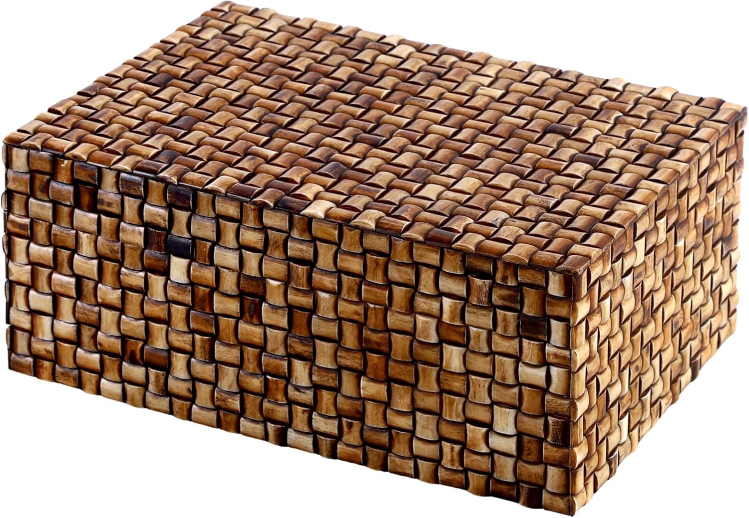 Large Decorative Storage Box with Lid – 12X8X5” Coffee Table Organizer,