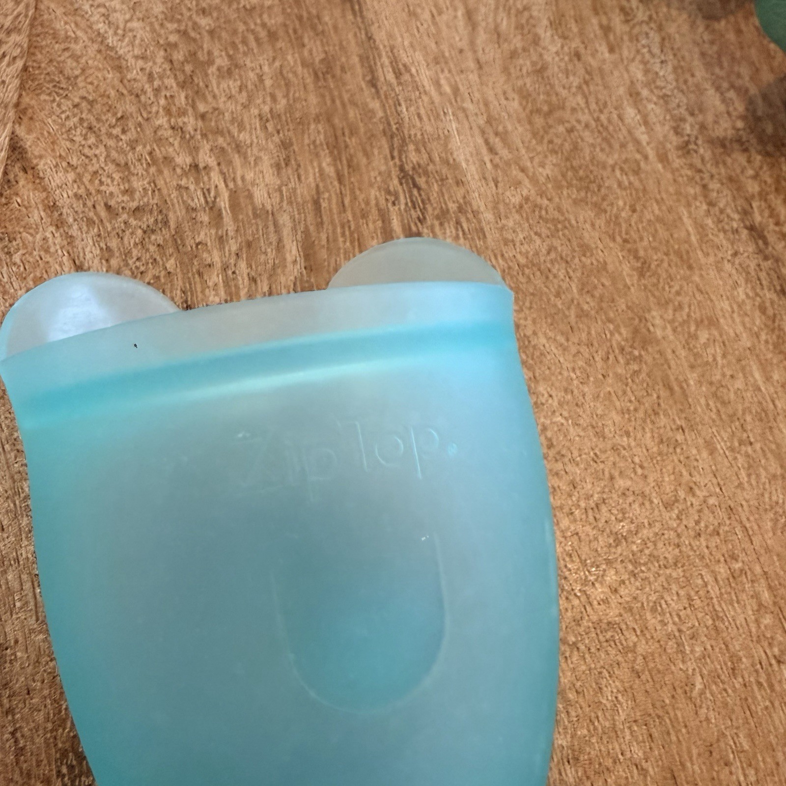 Zip Top Reusable 100% Silicone Baby & Kid Snack Containers – Teal Bear