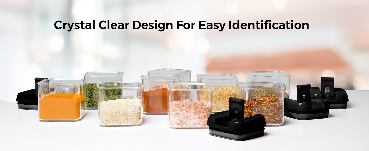 9 PC Airtight Food Storage Containers – BPA Clear Plastic Snack & Spice