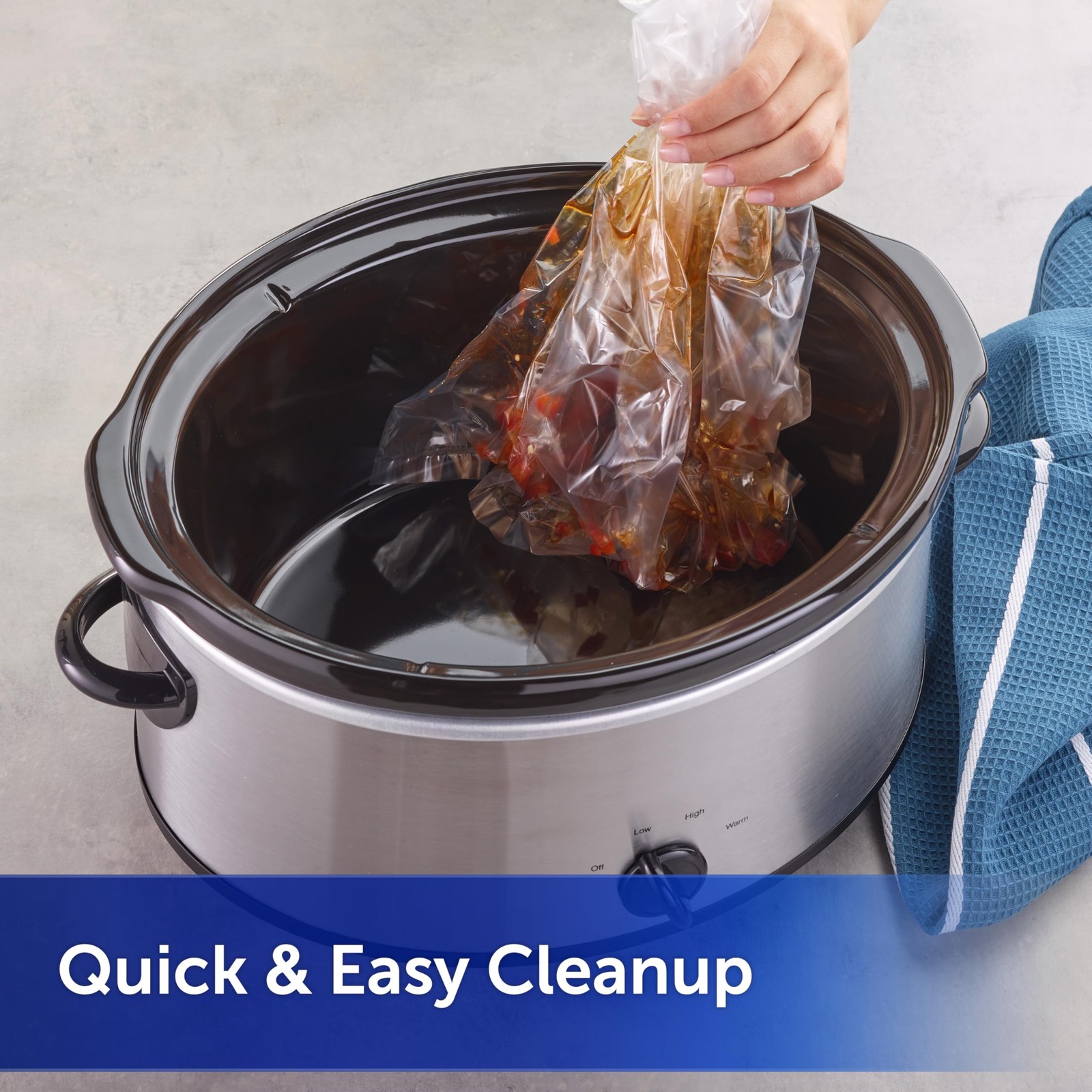 Reynolds Kitchens Slow Cooker Liners, Small (1-3 Quarts), Clear