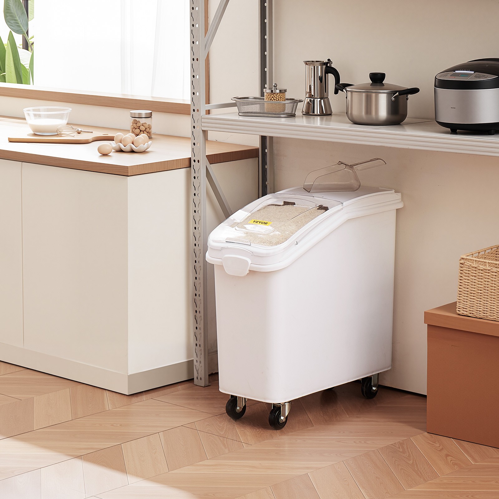 Uimoso 21Gal/80L Large Ingredient Storage Container Airtight Kitchen Flour Bin