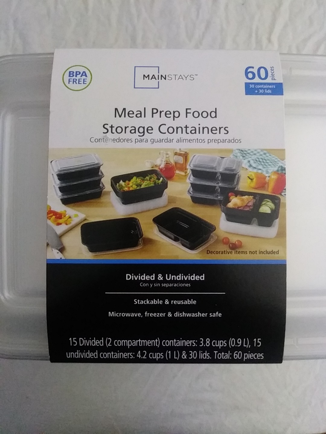 60-Piece Large Food Storage Containers Set Leakproof BPA-Free Plastic Snap Lid