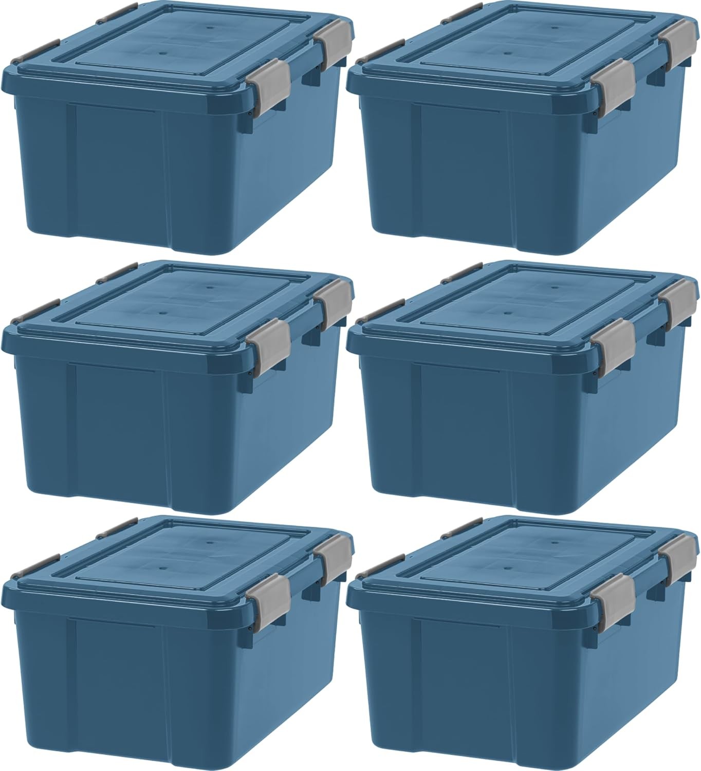 IRIS USA WeatherPro 103 Qt Eco-Friendly Storage Bins W/ Lids 2 Pack BPA-Free