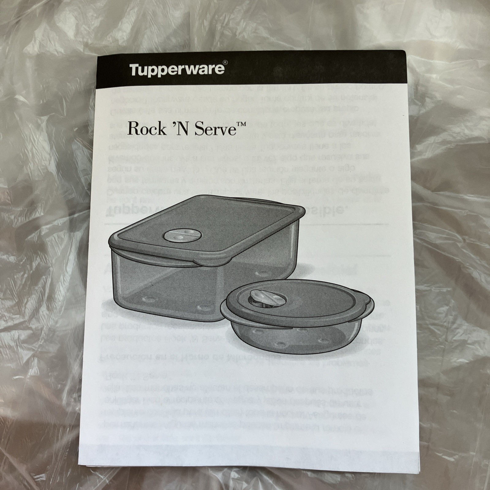 Tupperware Rock N Serve Set 5 Clear Containers Black Lid 3990A 3380B 3384A 3385A