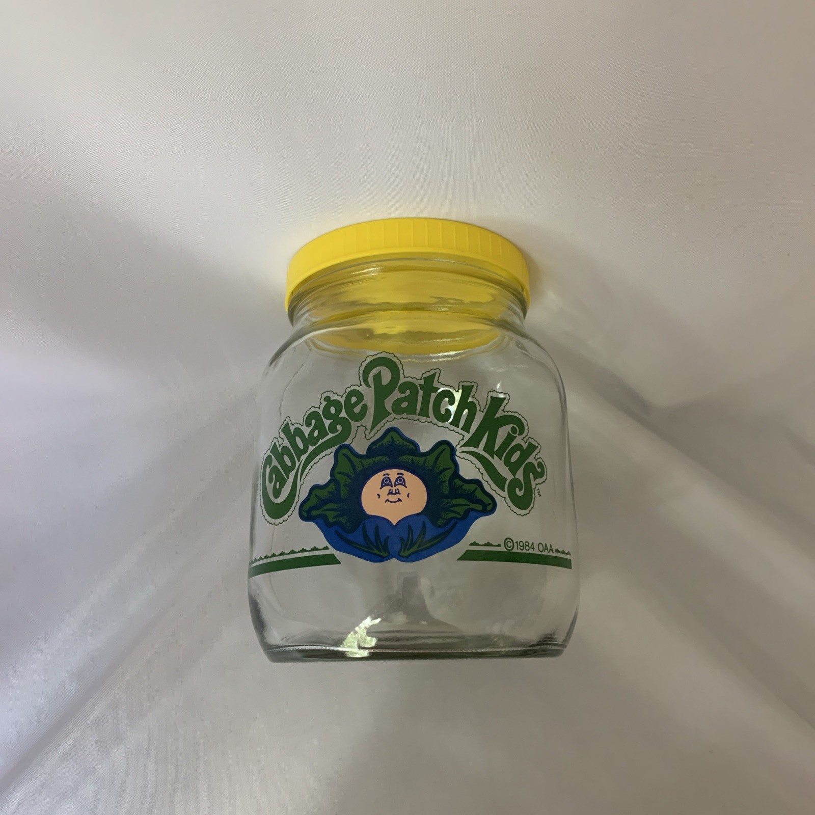 CABBAGE PATCH KIDS Original Vintage 1984 Wheaton Glass Storage Jar 1/2 Gallon