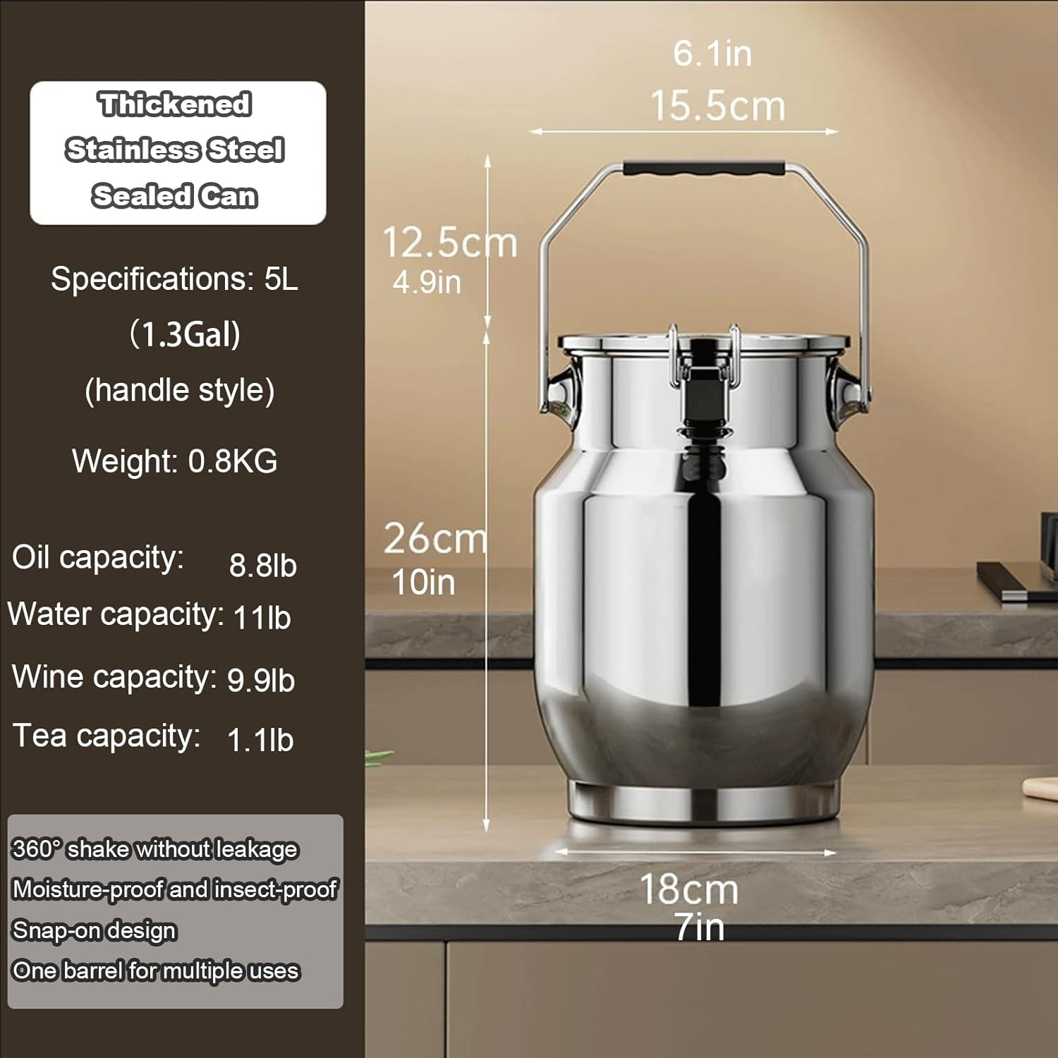 Stainless Steel Sealed Barrels – Moisture-Proof Airtight Containers for8728