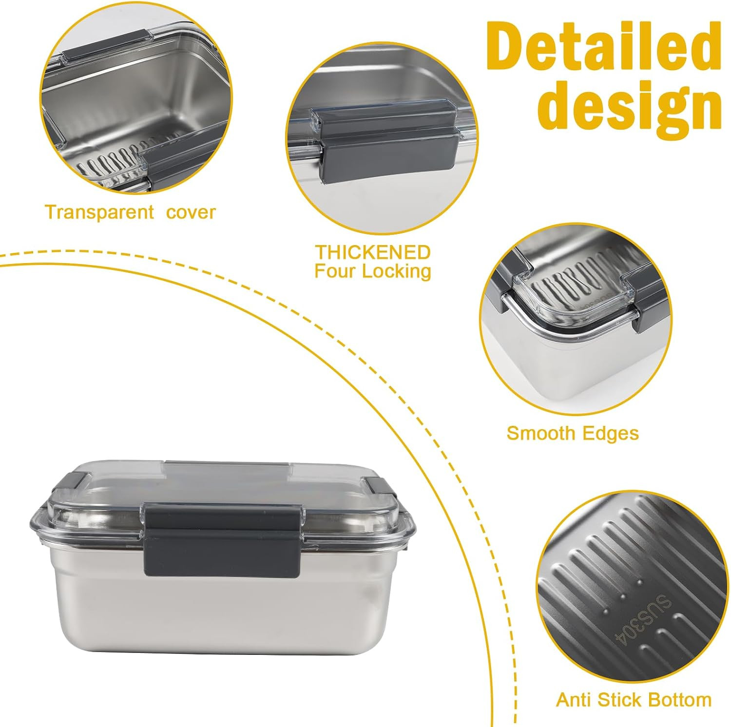 Cheese Container for Refrigerator,Cheese Stainless Steel Container with Lids,Del