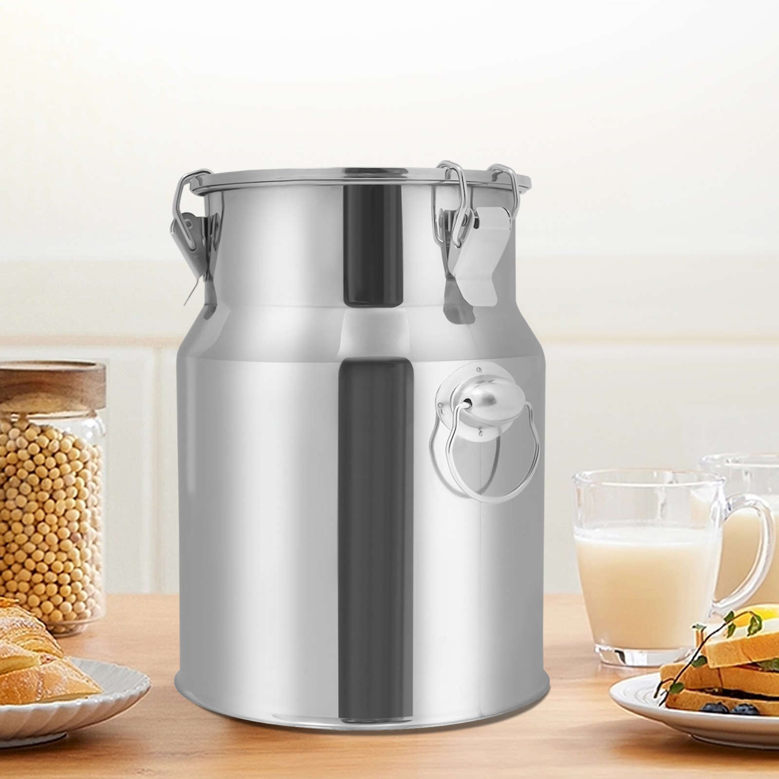 201 Stainless Steel Milk Can 5L 1.32Gal Milk Container Milk Bucket Good Sealing