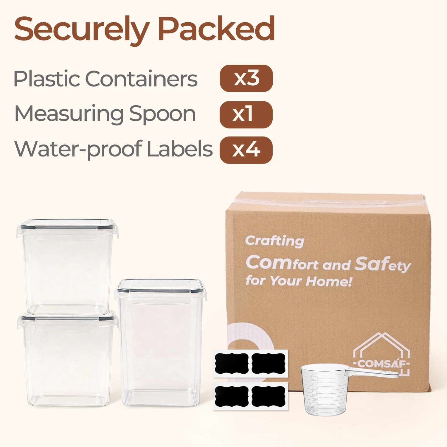 Flour Sugar Storage Containers Set of 3 (5.2L/5.5Qt) (2.5L/2.6Qt*2), Large Ai…
