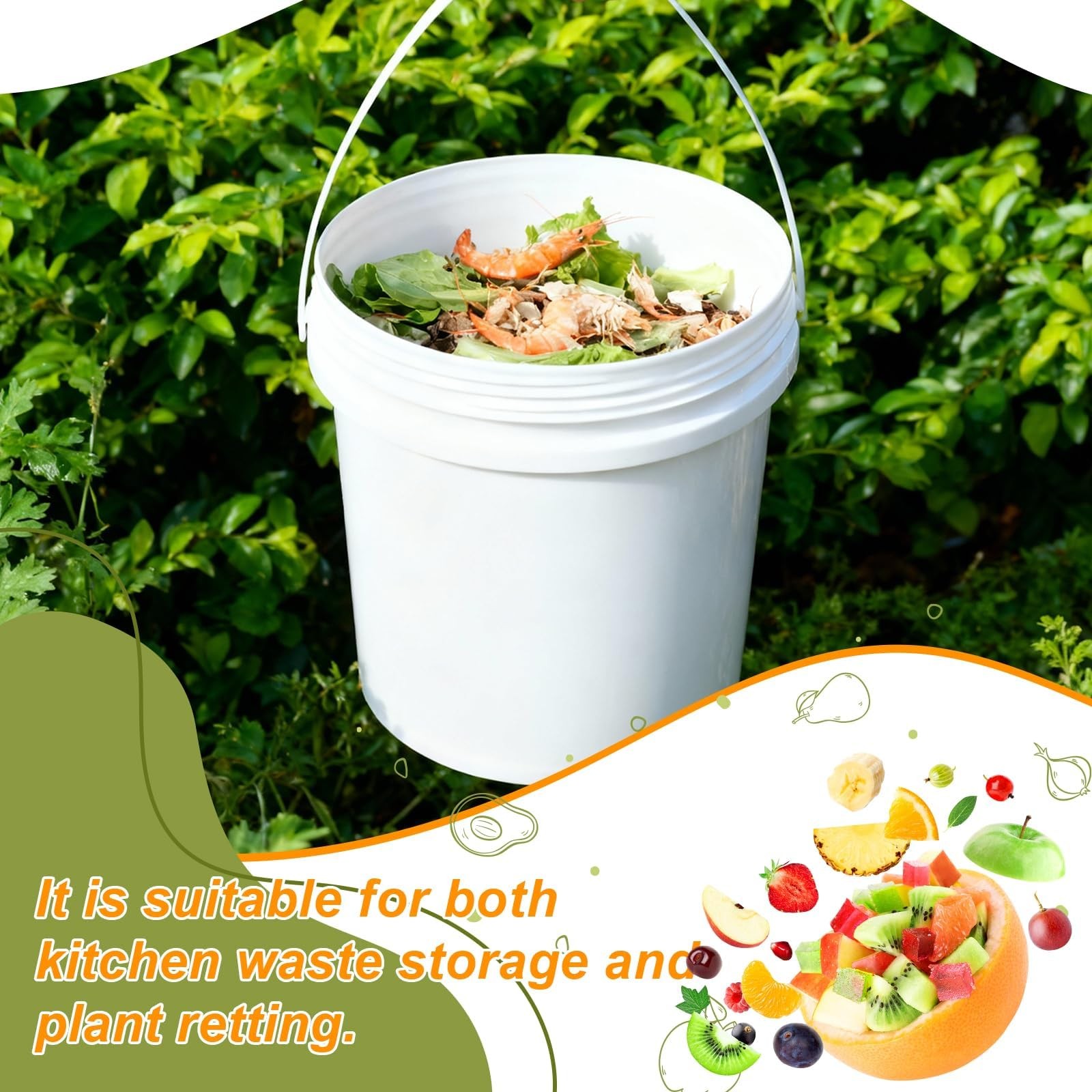 3PCS 2.5 Gal White Buckets Set, Durable Plastic Storage Containers with White…