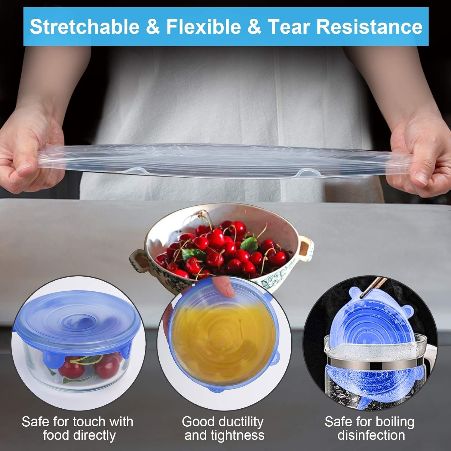 Eco-Friendly 14 PCS Silicone Stretch Lids – Flexible and Dishwasher Safe