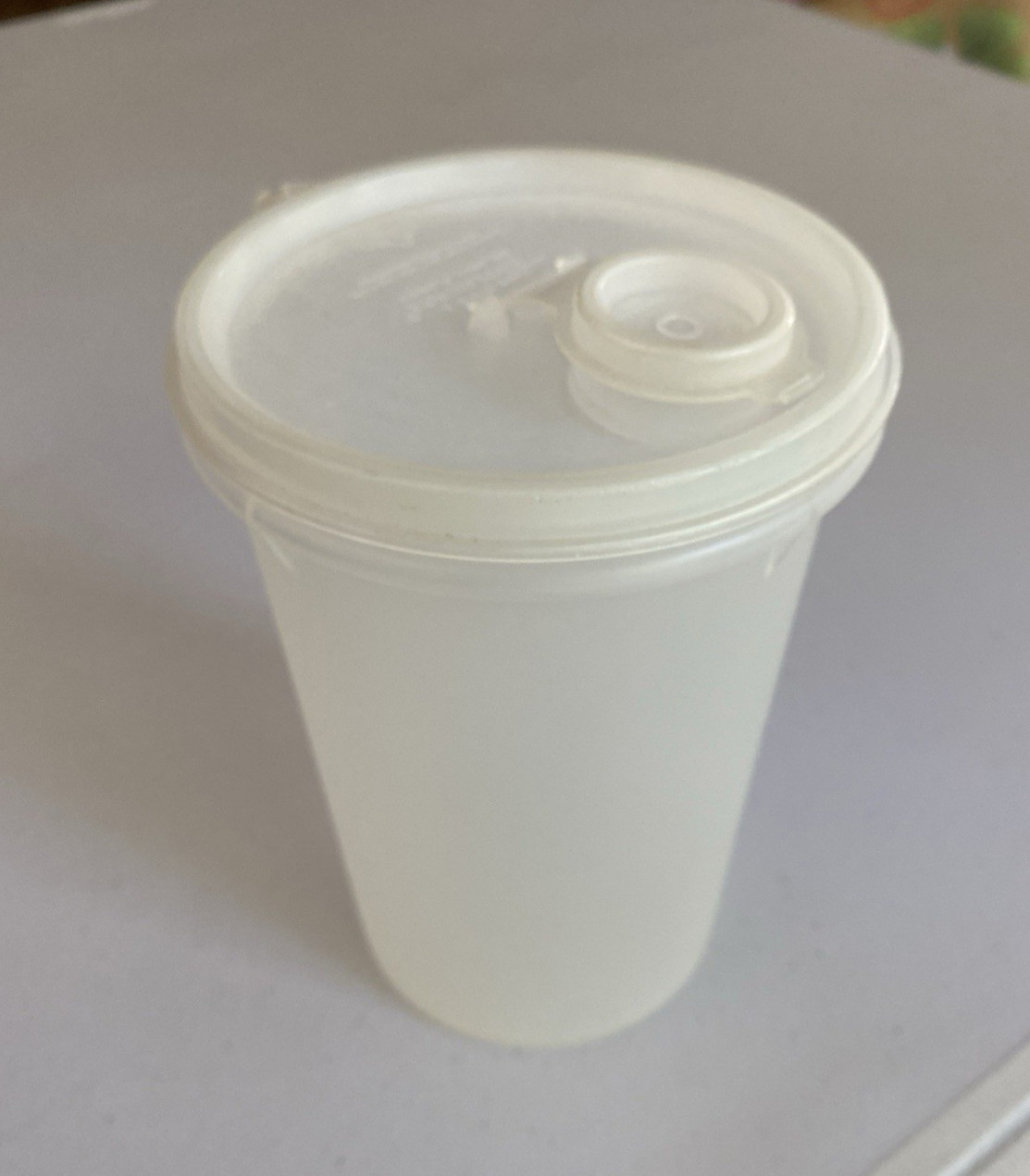 Vintage Sheer TUPPERWARE 32 oz Storage Container #321 w/ Lid & Pour Spout #563