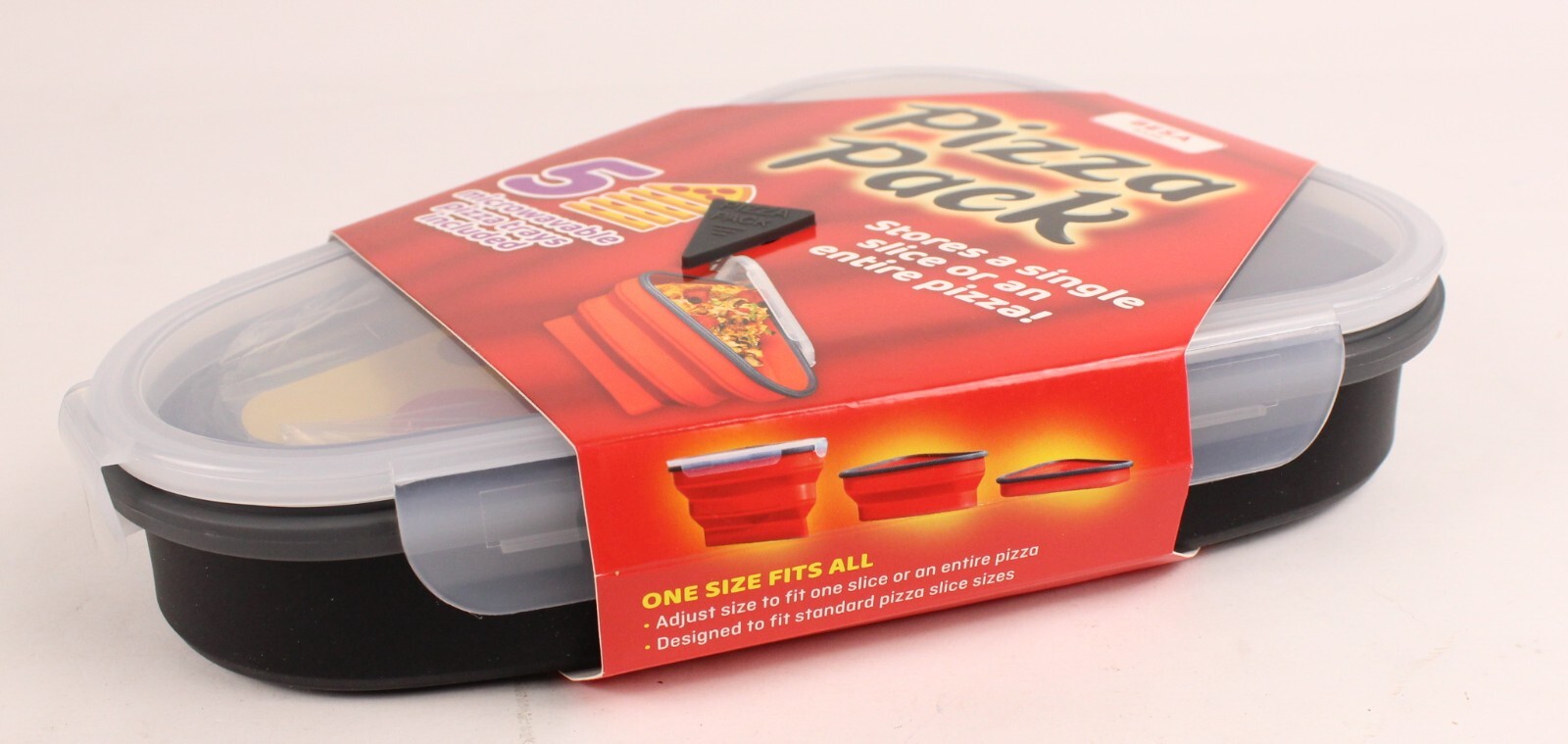 Besa Pizza Pack Reusable Pizza Storage Container with 5 Microwavable Trays