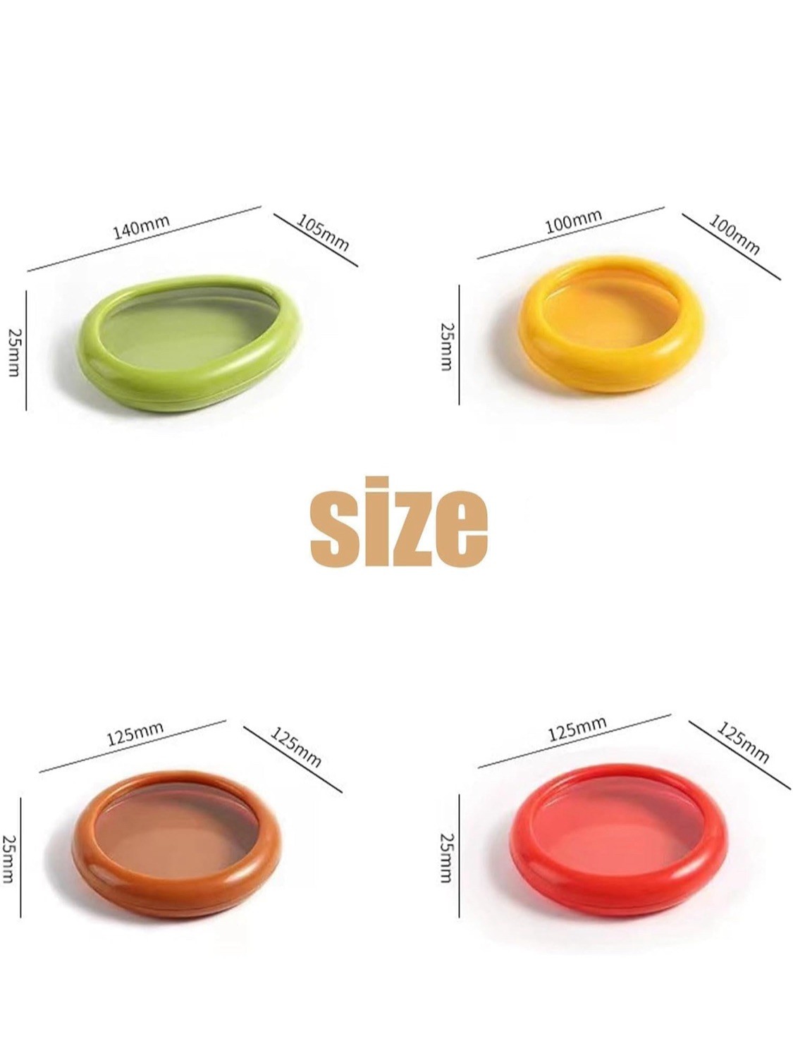 4 PCS FRUIT, VEGETABLE SILICONE SHAPED FOOD STORAGE CONTAINERS SET.