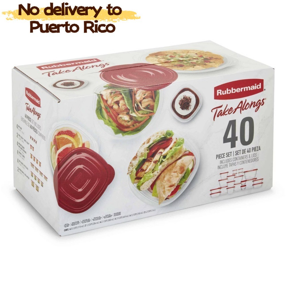 40pc TakeAlongs Rectangle Set Food Storage Containers – Red-Fast delivery