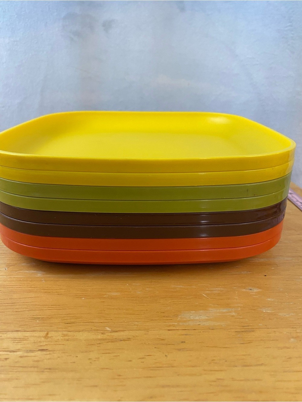 Vintage 1980s Tupperware 1534-15 Square 8″ Lunch Snack Plates Set of 8