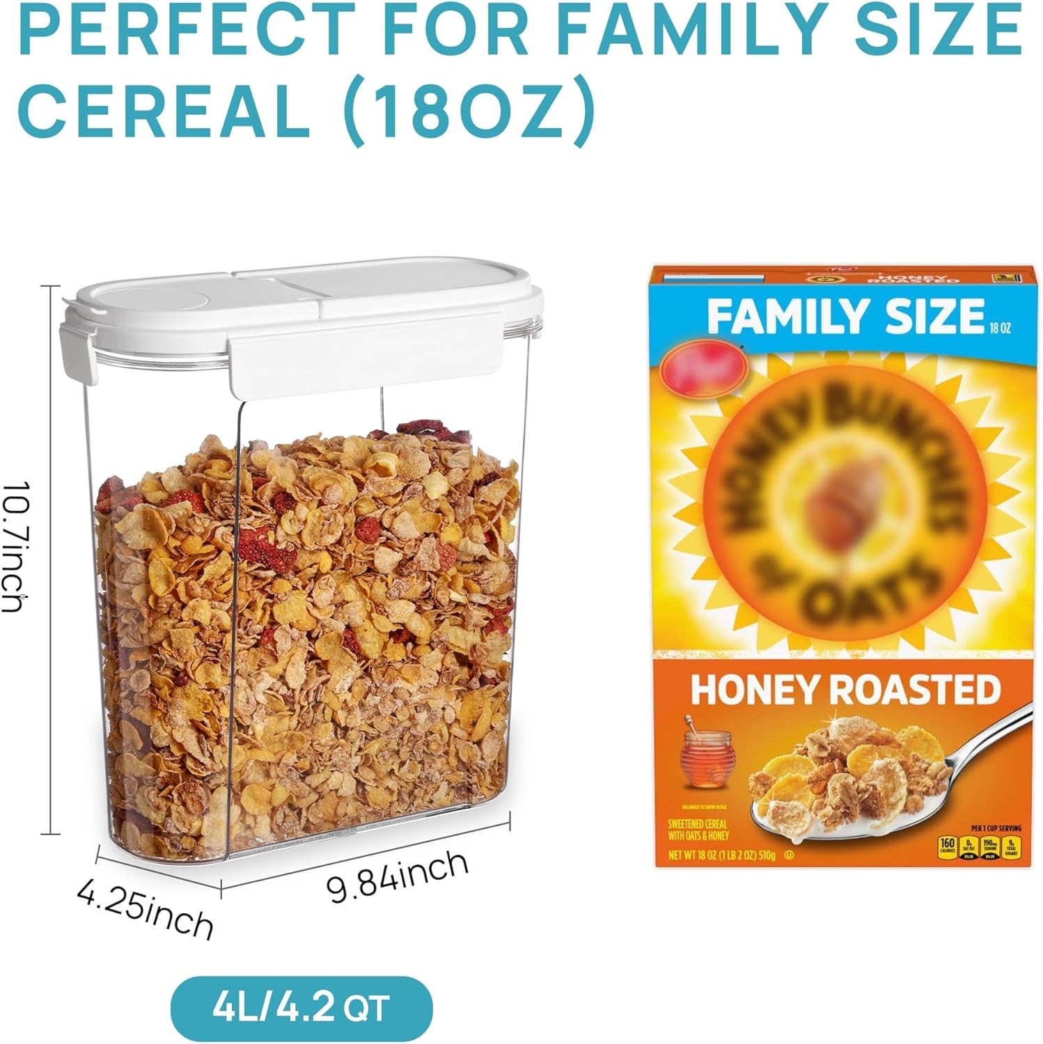 Vtopmart Cereal Containers Set 3 PCS Airtight Food Storage Containers