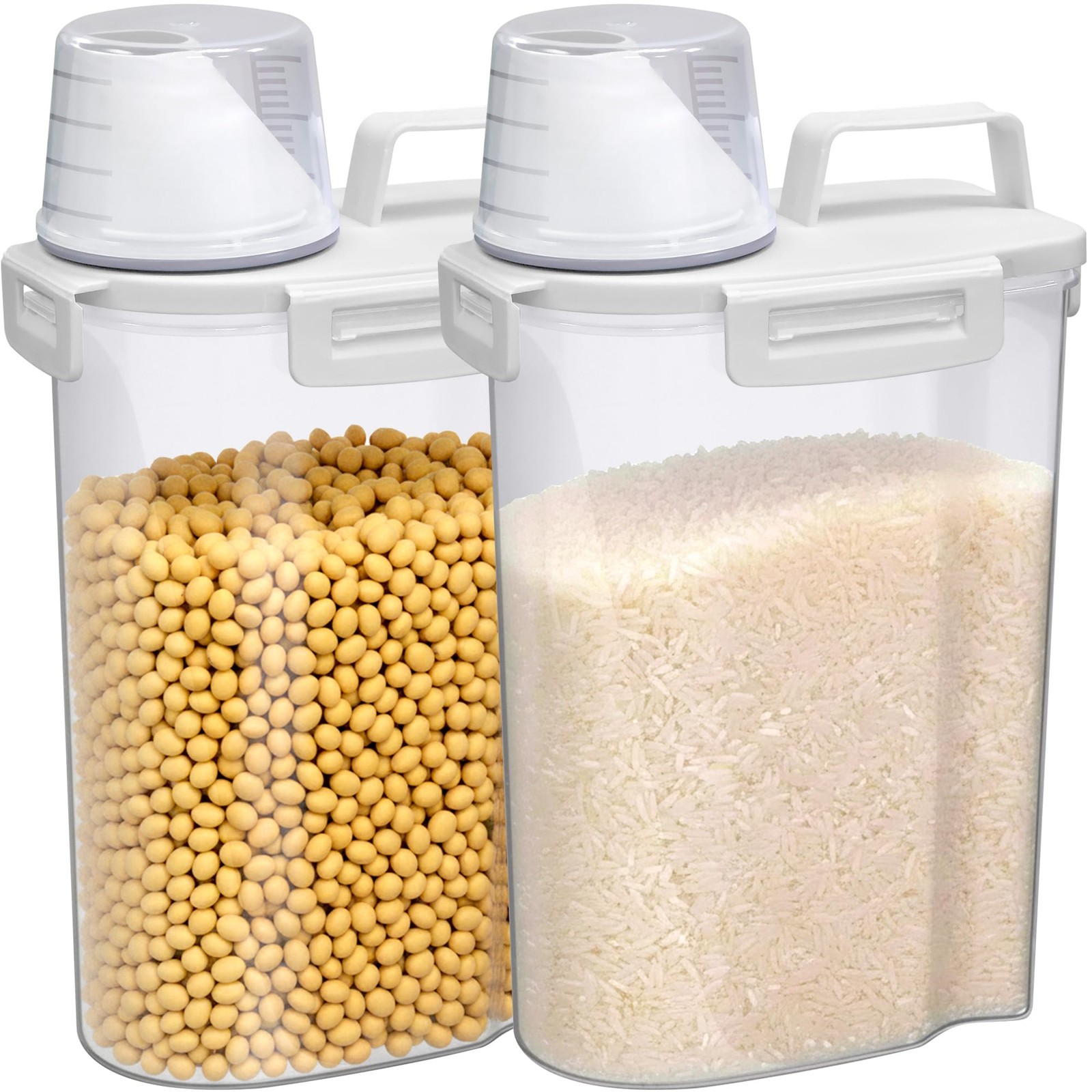 Amazing Abby Mily 72-Oz Plastic Rice Container 2-Pack – Airtight Food Storage