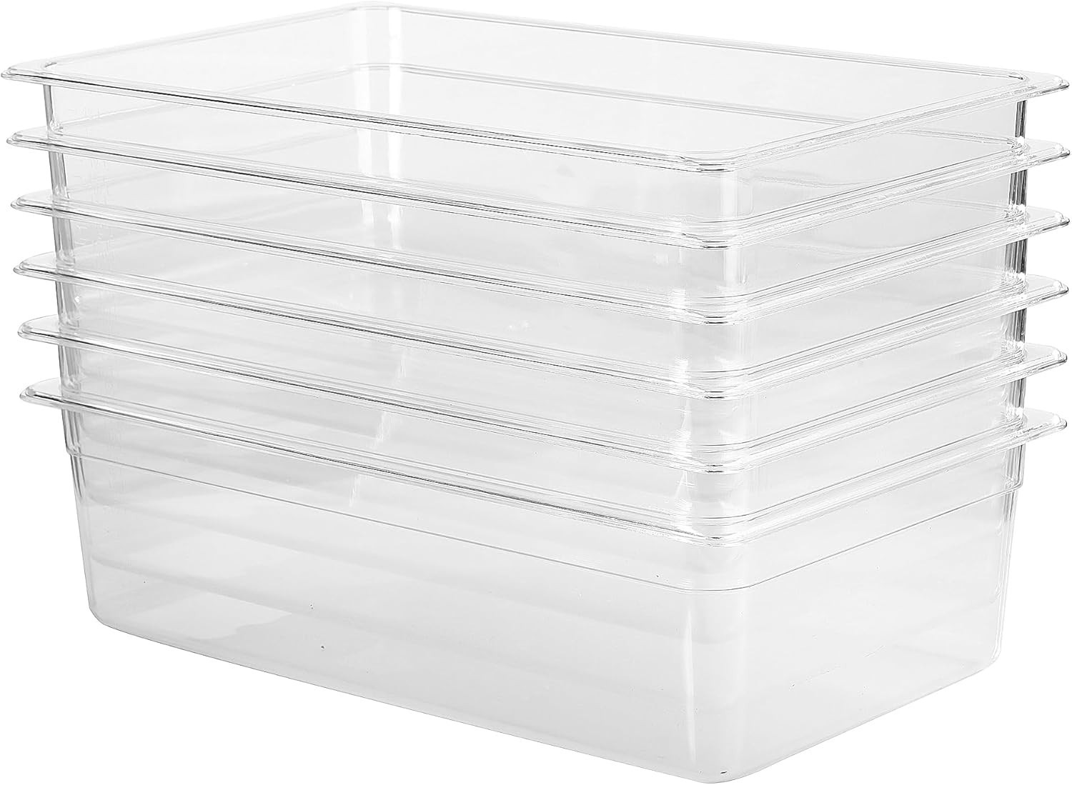 6-Pack Full Size 2.5″ Deep NSF Polycarbonate Food Pans for Restaurant BPA-free