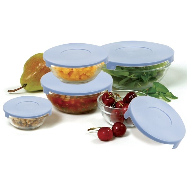 Norpro Glass Bowls Set with Lids 10 Piece