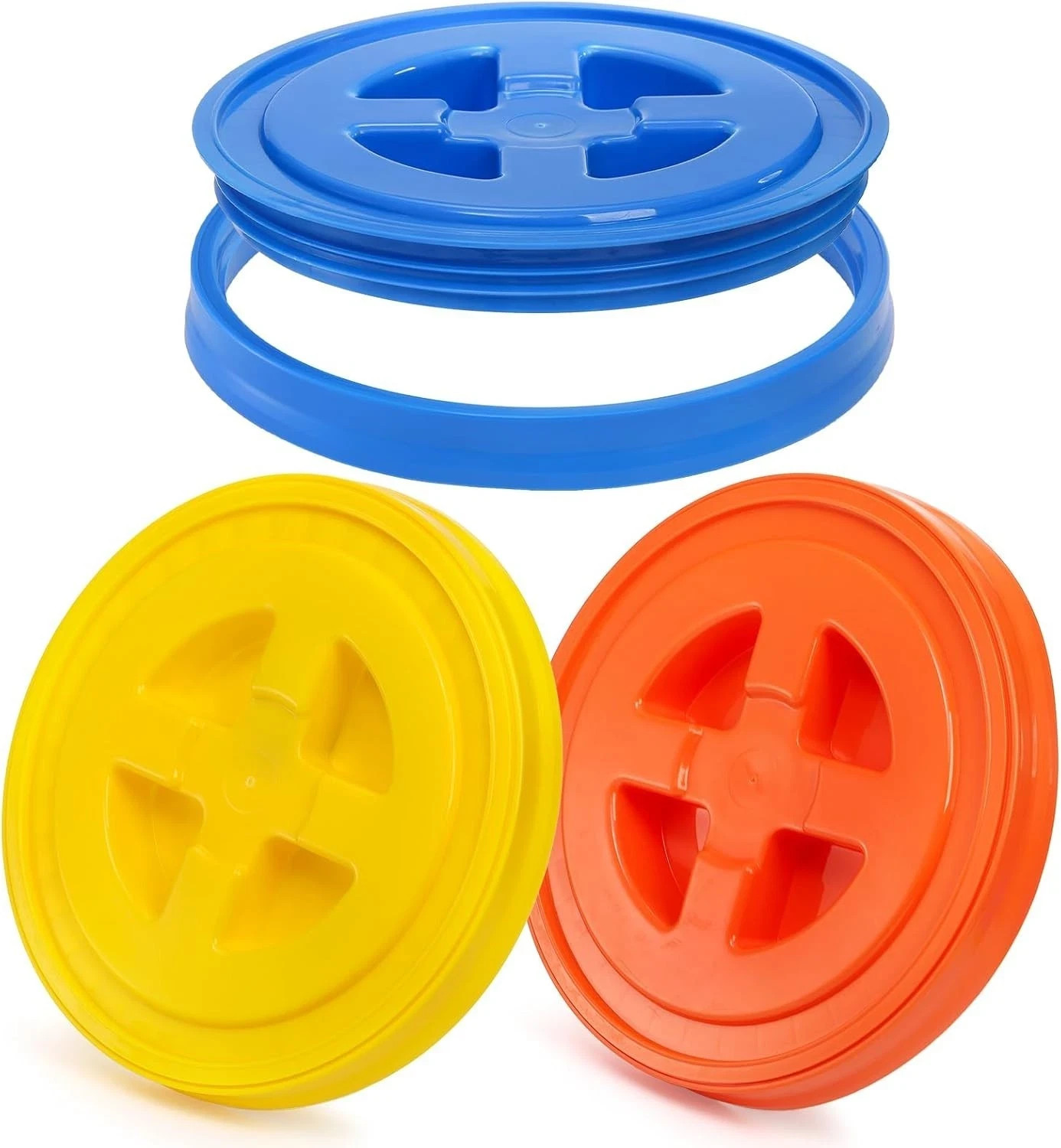 3 Pieces 5 Gallon Bucket Lids 12 Inch Plastic Screw Top Seal Lids Leak-proof