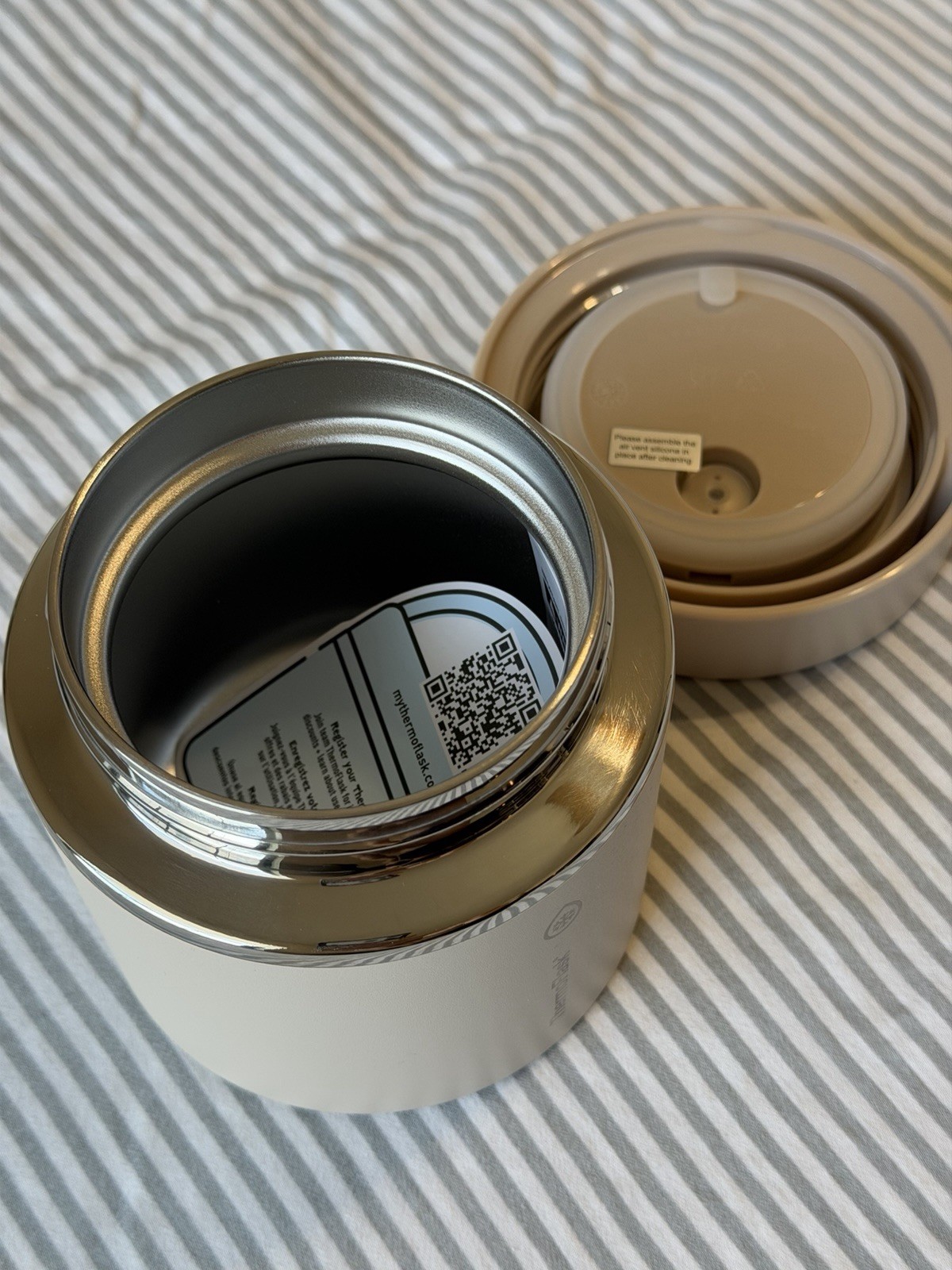 ThermoFlask Insulated Food Jar with Leakproof Lid (20 oz, Sand) Stainless Steel