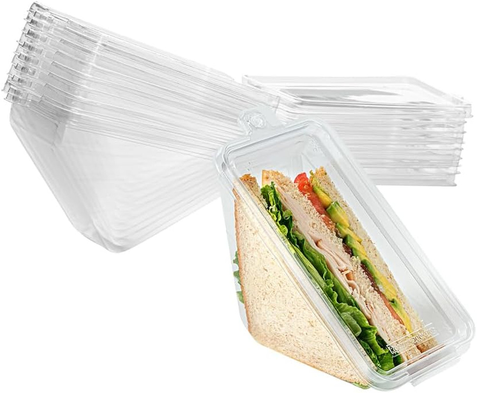 Durable Triangle Take Out Containers – 100 Tamper-Evident Sandwich Boxes