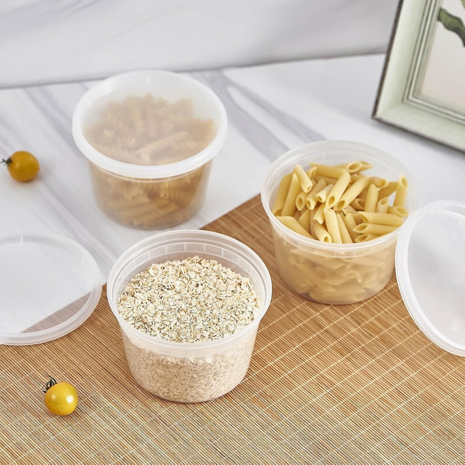 Contenedores De Almacenamiento De Comida De Plastico 16 OZ Juego De 48 Con Tapa
