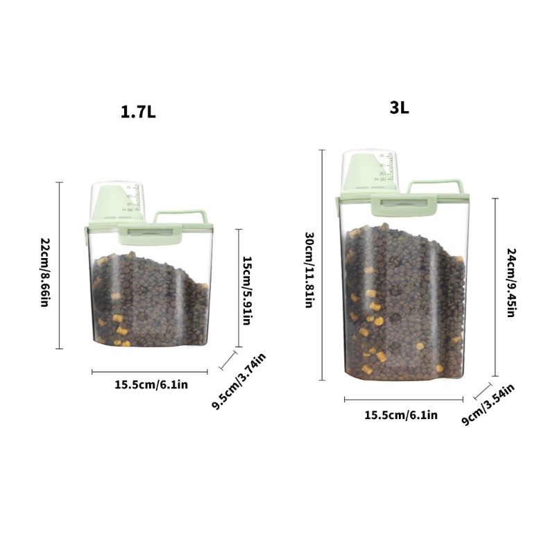 Convenient Transparent Pet Organizers Container For Storing Dry Treats