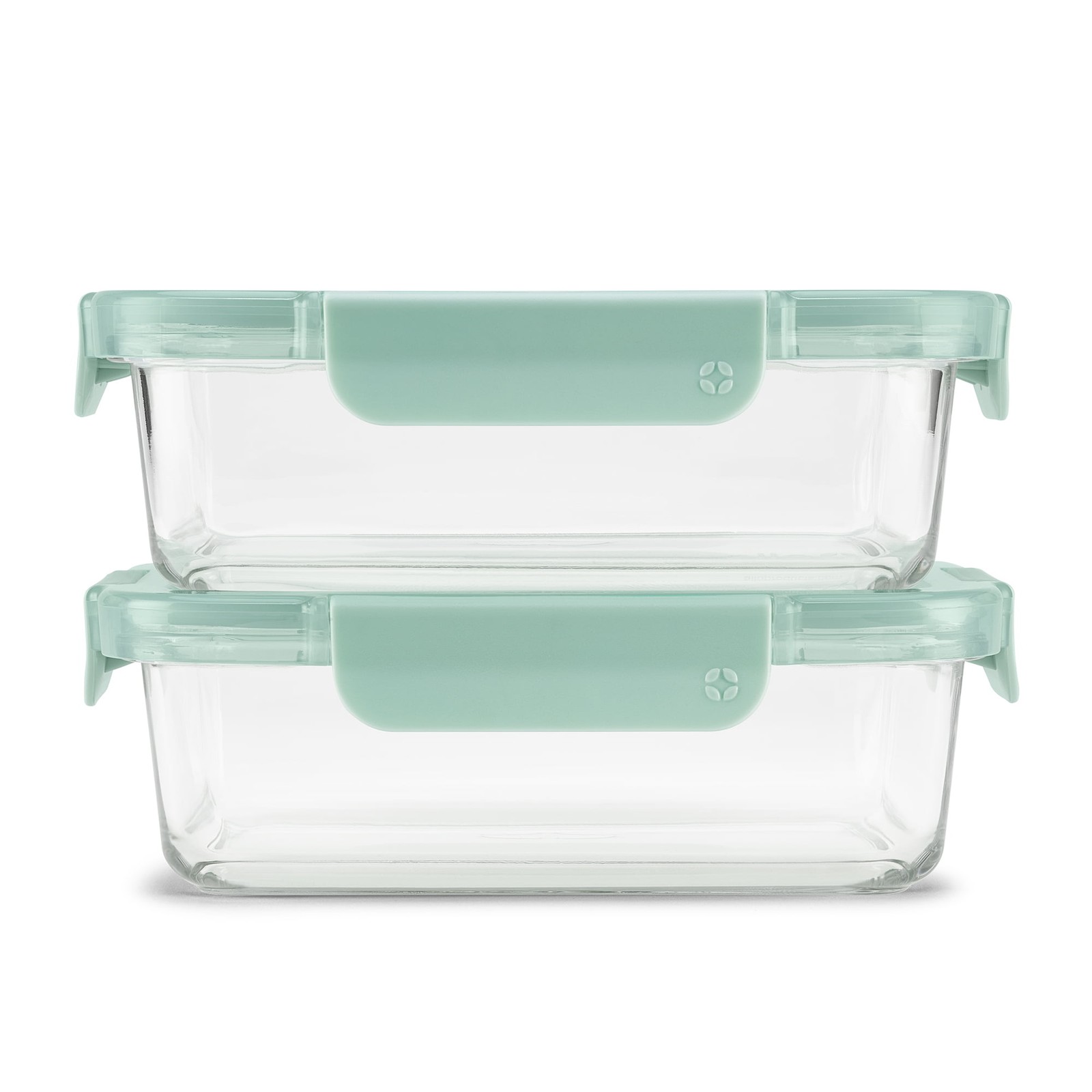 Color Lock 3.4 Cup 2 Pack Glass Meal Prep Containers W/ Locking Lids