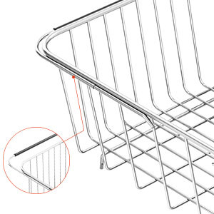 Dish Drainer Rack in Sink Adjustable, Expandable 304 Stainless Steel Metal Dish