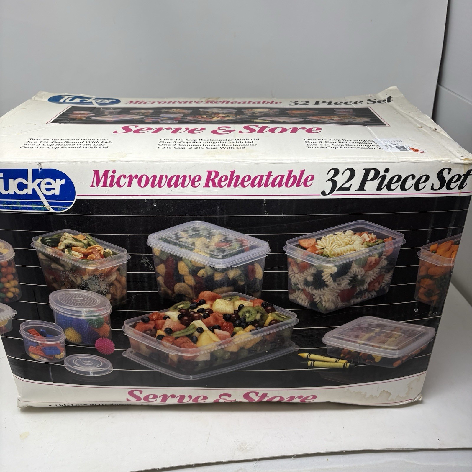 Vintage Tucker Serve & Store 32 Pc Food Container Set – Missing 2 Pieces