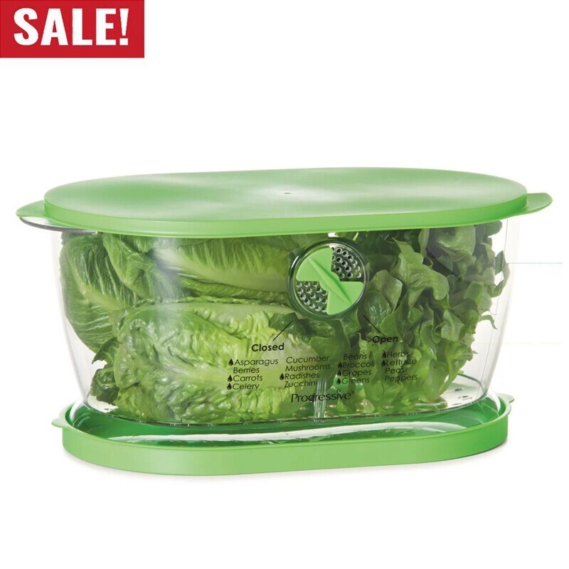Prepworks Lettuce Keeper Food Storage 4.7 Qt Fruit Vegetable Adjustable Boxes