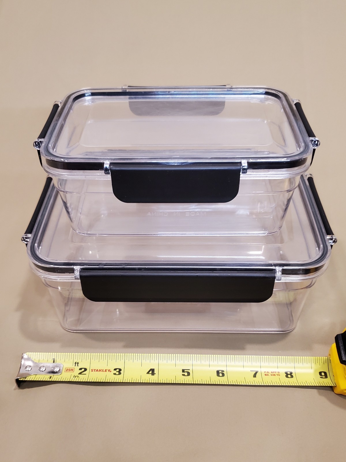 Basic Plastic Storage Containers with Lids – Set of 2 – Clear