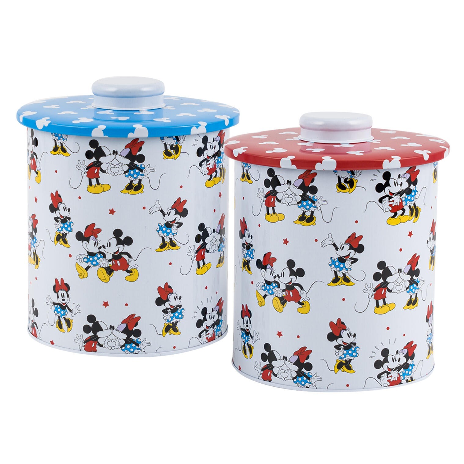 Disney Mickey & Minnie – 6″ – 67.63oz/2000ml – Tin with Lid – 2 Assorted Designs